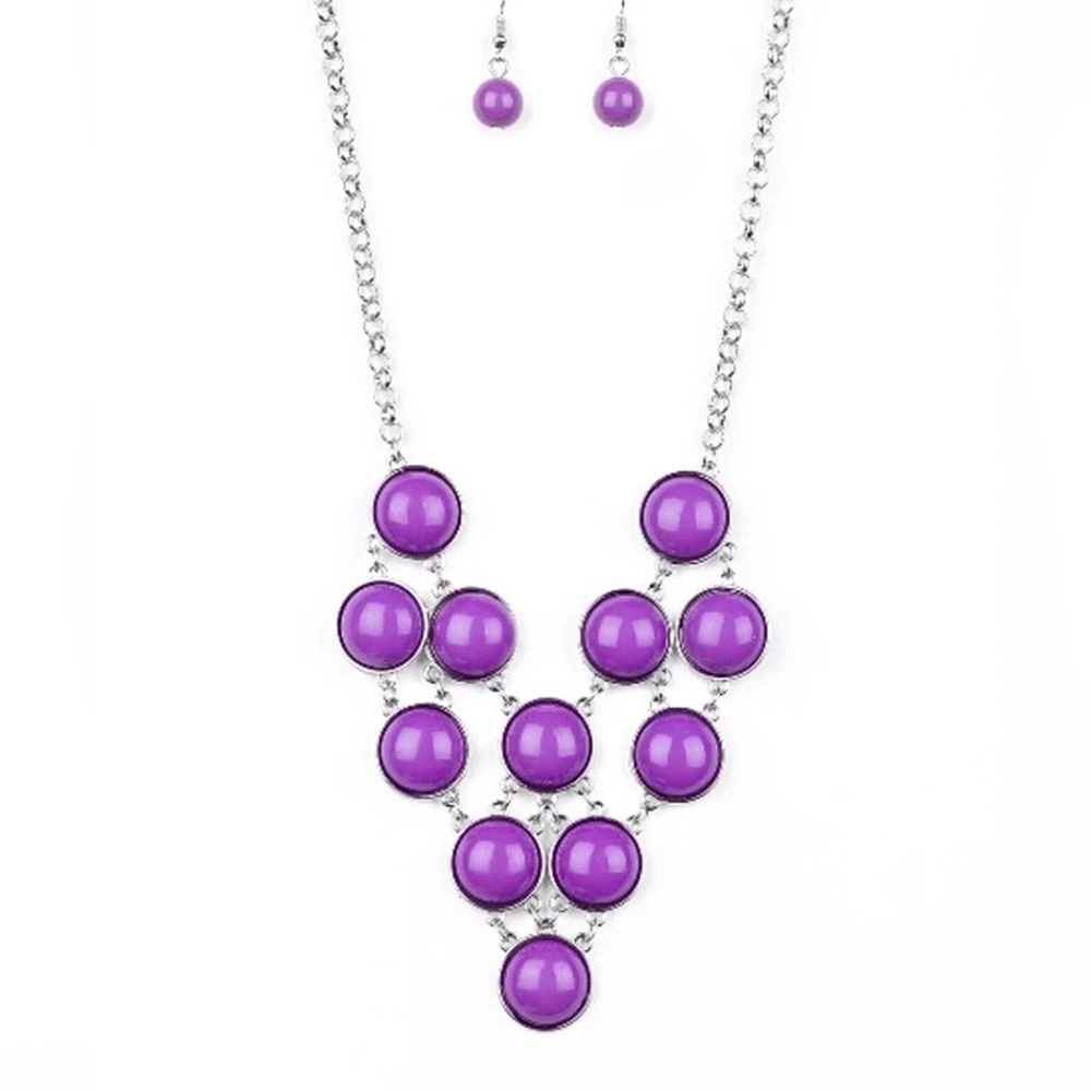 Purple Necklace & Earrings Set